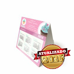 Mini Calendário de Mesa | 27x10cm | 4/0 | UV 1/0