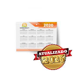 Calendário de Parede | 25x18cm | 4/0 | UV 1/0