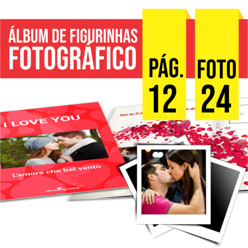 Álbum de Figurinhas | 21x21cm | 12 Pag. | 24 Fotos